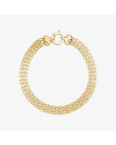 Limited Quantities! Womens 10K Gold 7.25 Inch Hollow Popcorn Chain Bracelet