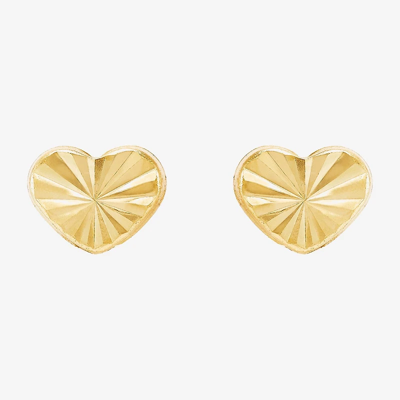 Limited Quantities! 10K Gold 6mm Heart Stud Earrings