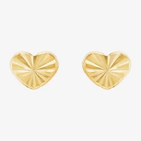 Limited Quantities! 10K Gold 6mm Heart Stud Earrings