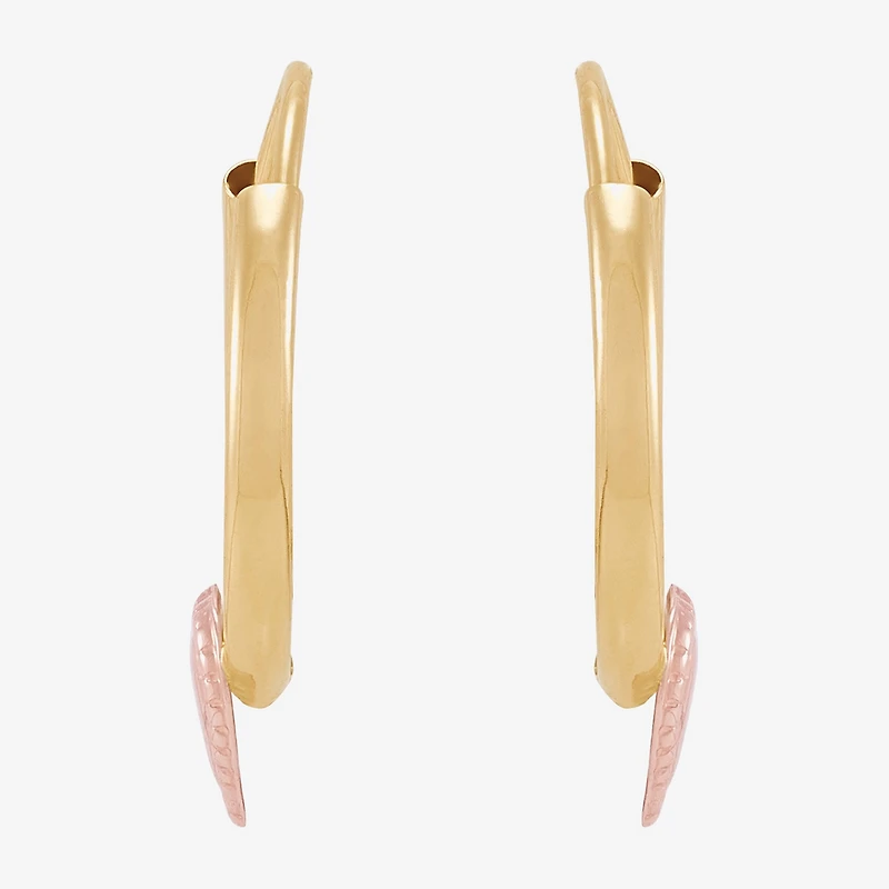 Limited Quantities! Girls 14K Gold 13.7mm Heart Hoop Earrings
