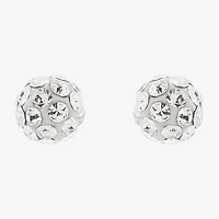 Limited Quantities! White Crystal 14K Gold 3.8mm Ball Stud Earrings