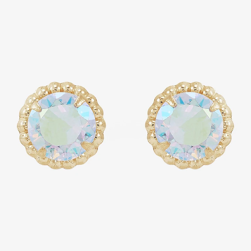 Limited Quantities! White Cubic Zirconia 14K Gold 6mm Stud Earrings