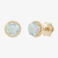 Limited Quantities! White Cubic Zirconia 14K Gold 6mm Stud Earrings