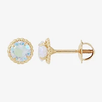 Limited Quantities! White Cubic Zirconia 14K Gold 6mm Stud Earrings