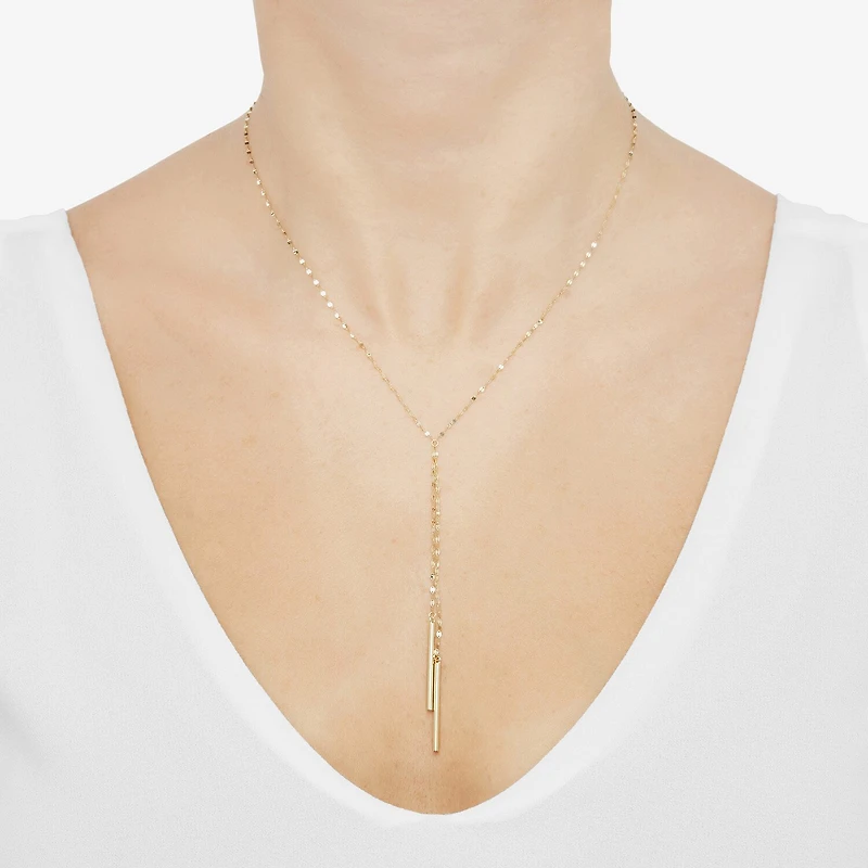 Limited Quantities! Womens 10K Gold 18 Inch Y Necklace
