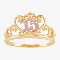 Limited Quantities! Quinceañera Womens 14K Gold Crown Cocktail Ring