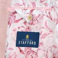 Stafford Linen Cotton Blend Mens Plaid Classic Fit Sport Coat