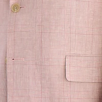 Stafford Linen Cotton Blend Mens Plaid Classic Fit Sport Coat