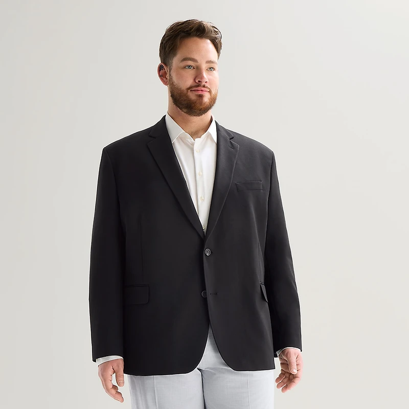 J. Ferrar 360 Stretch Knit Texture Mens Big and Tall Fabric Regular Fit Sport Coat