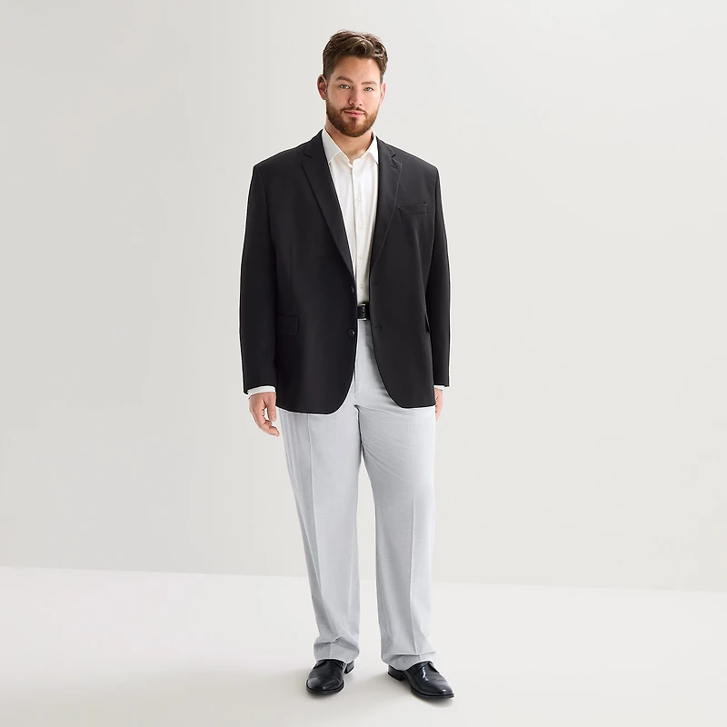J. Ferrar 360 Stretch Knit Texture Mens Big and Tall Fabric Regular Fit Sport Coat