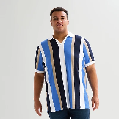Shaquille O'Neal XLG™ Colorblock Big and Tall Mens Regular Fit Short Sleeve Polo Shirt