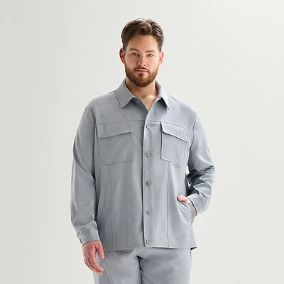 J. Ferrar Two Pocket Mens Lightweight Big and Tall Shirt Jacket