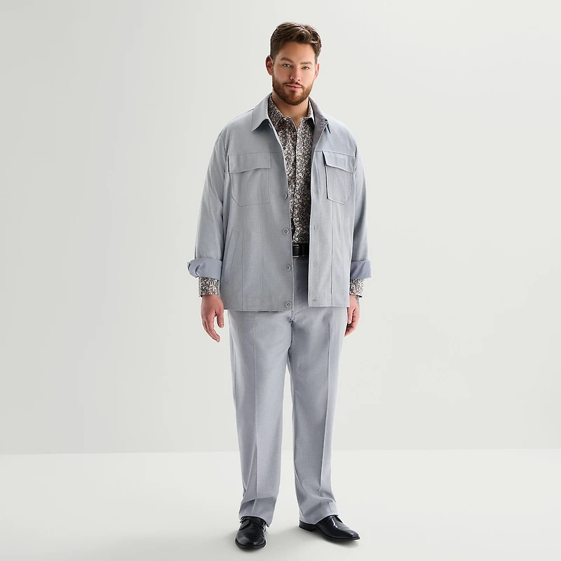 J. Ferrar Two Pocket Mens Lightweight Big and Tall Shirt Jacket