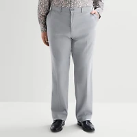 J. Ferrar Heather Twill Mens Straight Fit Big and Tall Dress Flat Front Pant