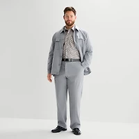 J. Ferrar Heather Twill Mens Straight Fit Big and Tall Dress Flat Front Pant