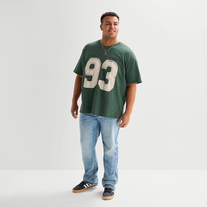 Arizona Mens Crew Neck Short Sleeve Classic Fit Big and Tall Graphic T-Shirt