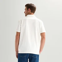 Stafford Diamond Texture Mens Short Sleeve Regular Fit Button-Down Shirt