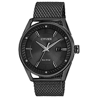 Citizen Mens Black Stainless Steel Bracelet Watch Bm6988-57e