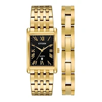 Citizen Mens Gold Tone Stainless Steel Watch Boxed Set Bh3002-62e