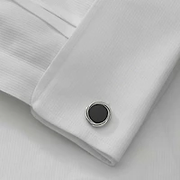 Love Knot Onyx Stone Cuff Links