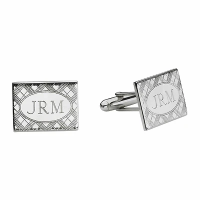Personalized Plaid Pattern Cufflinks
