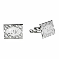 Personalized Plaid Pattern Cufflinks