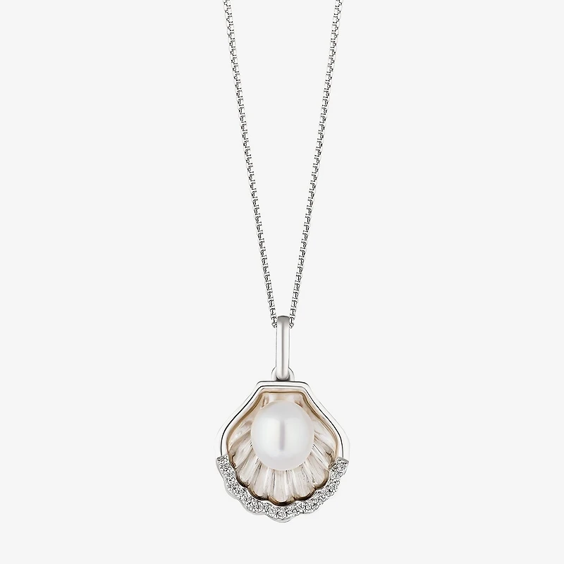 Enchanted Disney Fine Jewelry Womens Diamond Accent White Sterling Silver 18 Inch Pendant Necklace