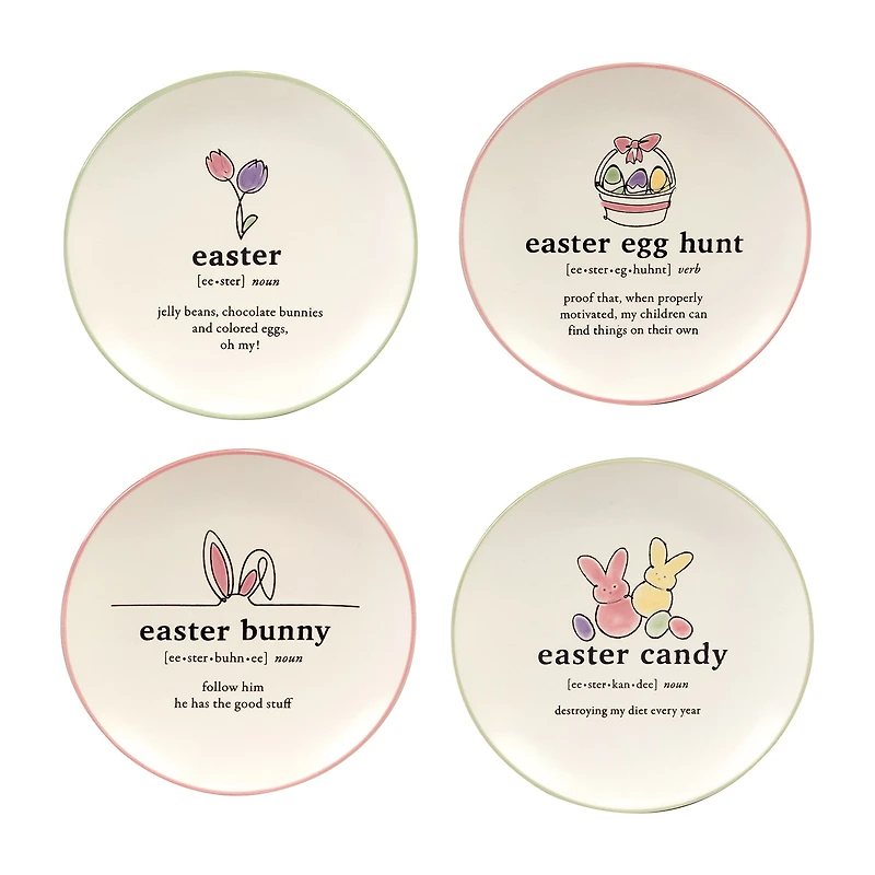 Certified International Easter Words 4-pc. Stoneware Appetizer Plate