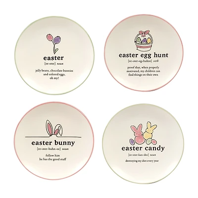 Certified International Easter Words 4-pc. Stoneware Appetizer Plate