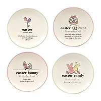 Certified International Easter Words 4-pc. Stoneware Appetizer Plate