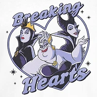 Disney Villians Breaking Hearts Tee Womens Juniors Crew Neck Short Sleeve Regular Fit Graphic T-Shirt