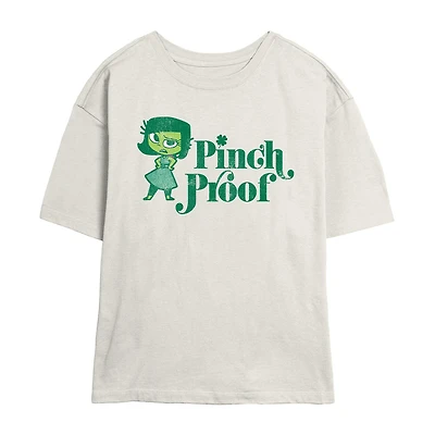 Envy Pinch Proof Tee Womens Juniors Crew Neck Short Sleeve Regular Fit Inside Out Graphic T-Shirt