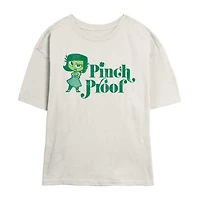 Envy Pinch Proof Tee Womens Juniors Crew Neck Short Sleeve Regular Fit Inside Out Graphic T-Shirt