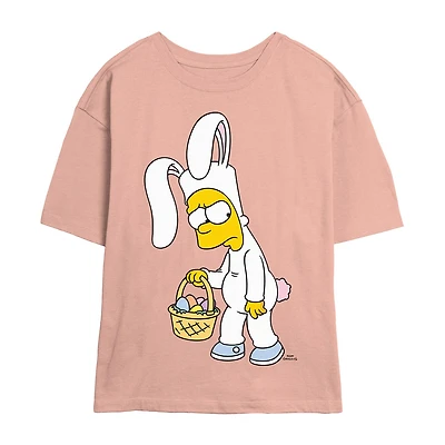 Bunny Bart Tee Womens Juniors Crew Neck Short Sleeve Regular Fit The Simpsons Graphic T-Shirt