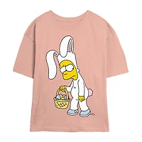 Bunny Bart Tee Womens Juniors Crew Neck Short Sleeve Regular Fit The Simpsons Graphic T-Shirt