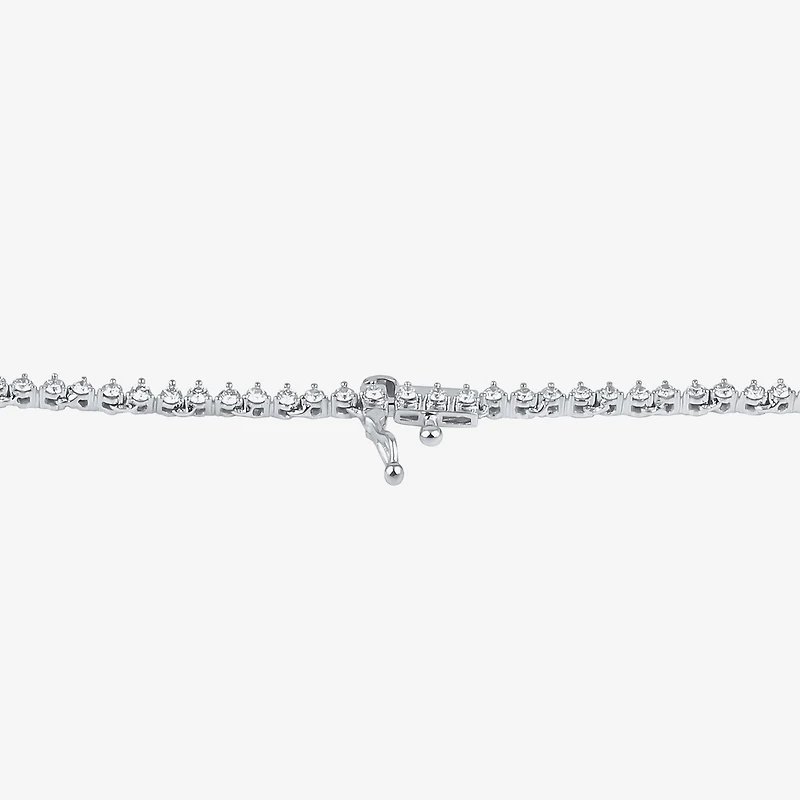 (F / Si1) Womens White Diamond 10K Gold 16 Inch Tennis Necklace