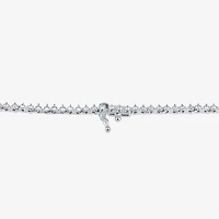 (F / Si1) Womens White Diamond 10K Gold 16 Inch Tennis Necklace