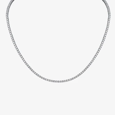 (F / Si1) Womens White Diamond 10K Gold 16 Inch Tennis Necklace
