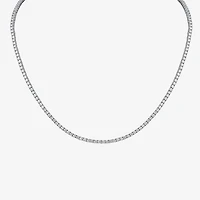 (F / Si1) Womens White Diamond 10K Gold 16 Inch Tennis Necklace