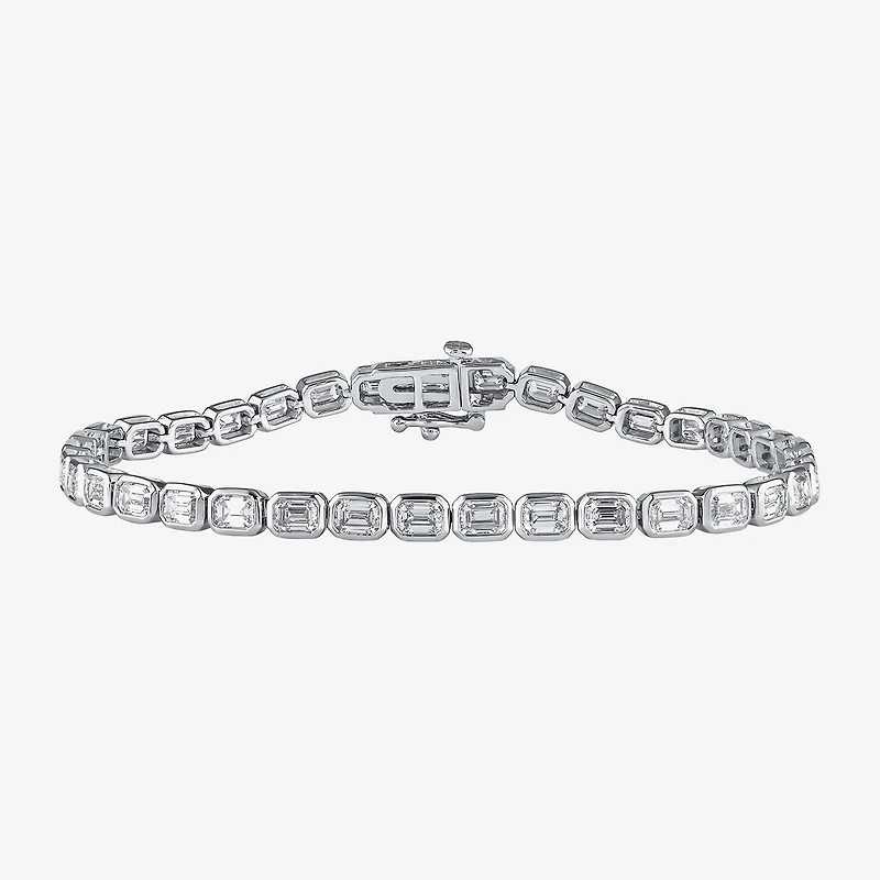 (F / Si1) Womens 5 CT. T.W. Lab Grown White Diamond 10K Gold 7 Inch Tennis Bracelet