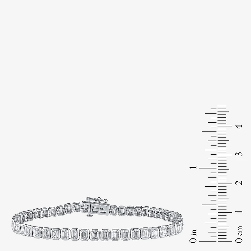(F / Si1) Womens 5 CT. T.W. Lab Grown White Diamond 10K Gold 7 Inch Tennis Bracelet