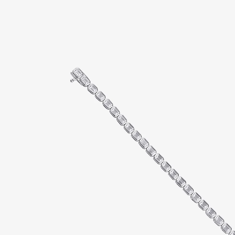 (F / Si1) Womens 5 CT. T.W. Lab Grown White Diamond 10K Gold 7 Inch Tennis Bracelet