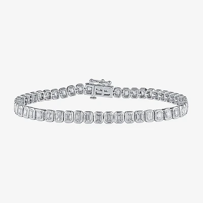 (F / Si1) Womens 5 CT. T.W. Lab Grown White Diamond 10K Gold 7 Inch Tennis Bracelet