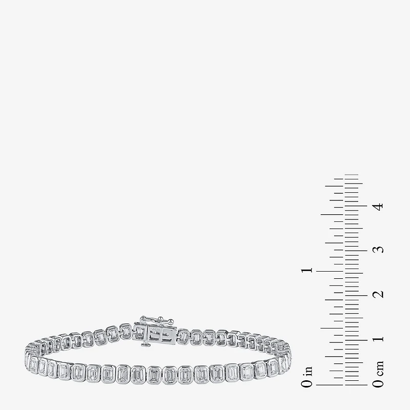 (F / Si1) Womens 5 CT. T.W. Lab Grown White Diamond 10K Gold 7 Inch Tennis Bracelet