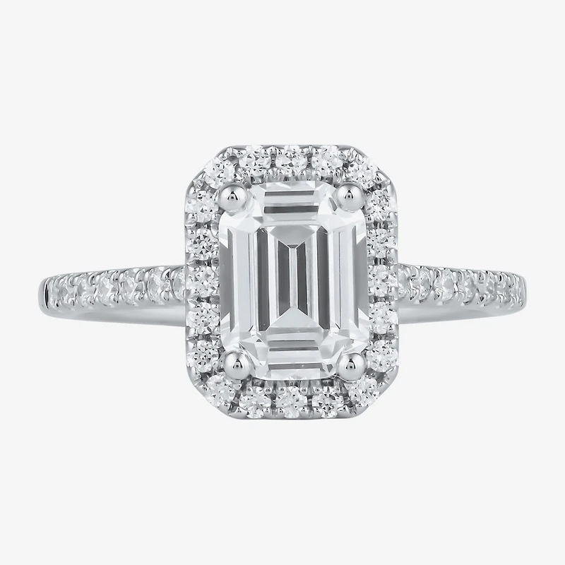 (G / I1) Womens 2 1/2 CT. T.W. Lab Grown White Diamond 10K Gold Halo Engagement Ring
