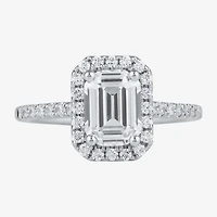 (G / I1) Womens 2 1/2 CT. T.W. Lab Grown White Diamond 10K Gold Halo Engagement Ring