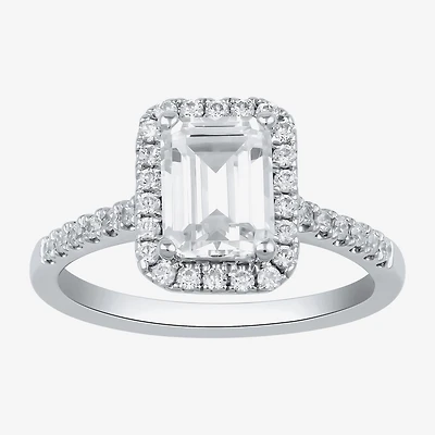 (G / I1) Womens 2 1/2 CT. T.W. Lab Grown White Diamond 10K Gold Halo Engagement Ring