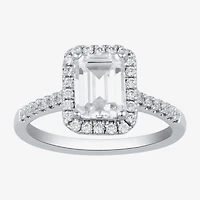 (G / I1) Womens 2 1/2 CT. T.W. Lab Grown White Diamond 10K Gold Halo Engagement Ring