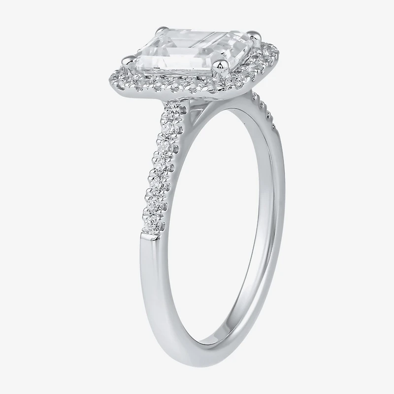 (G / I1) Womens 2 1/2 CT. T.W. Lab Grown White Diamond 10K Gold Halo Engagement Ring