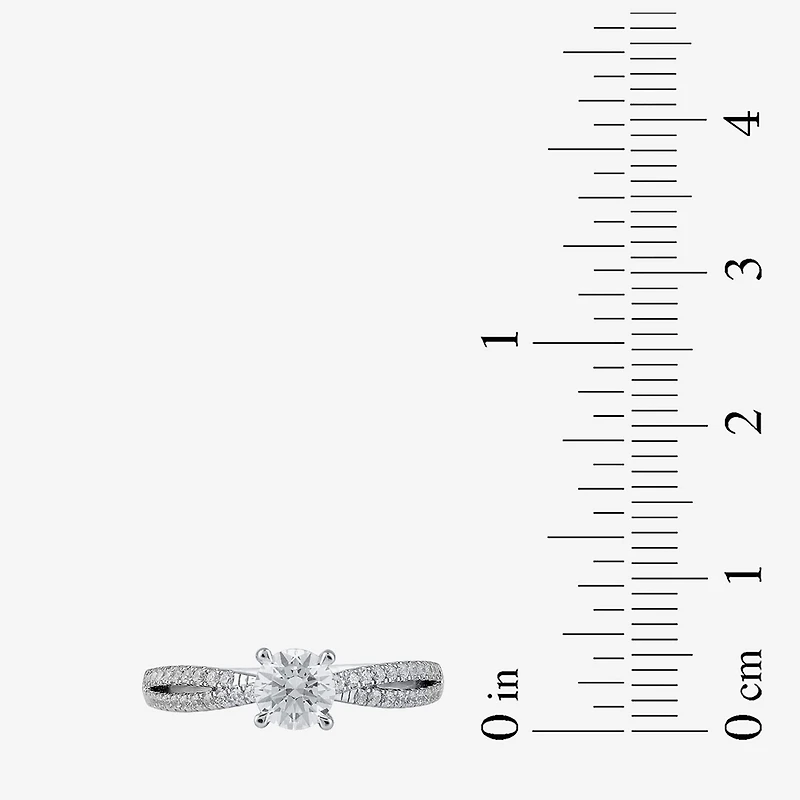 (G / I1) Womens 1 CT. T.W. Lab Grown White Diamond 14K Gold Round Engagement Ring